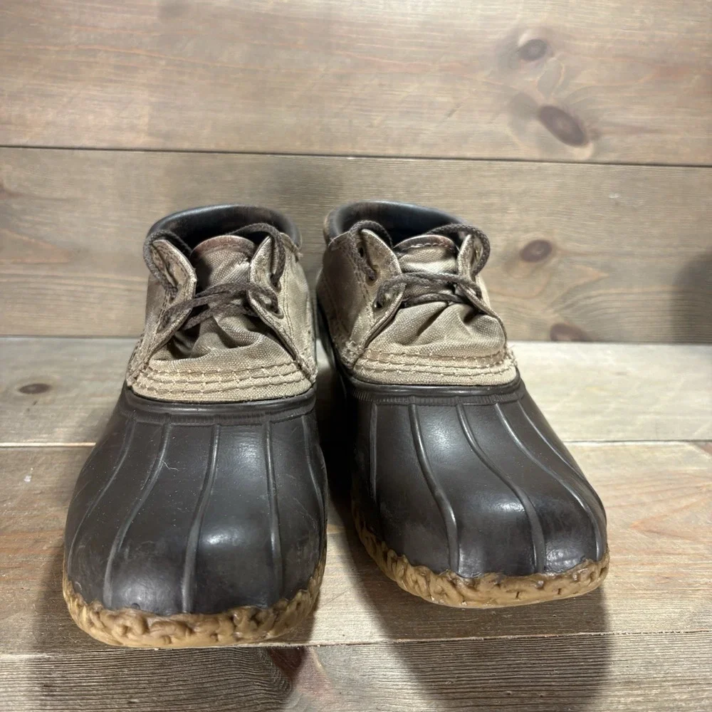 Ll bean moc boots womens size 8 shoes brown canvas waterproof snow shoes